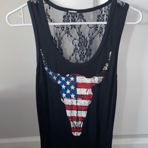 Rhinestone tank 💙NWOT